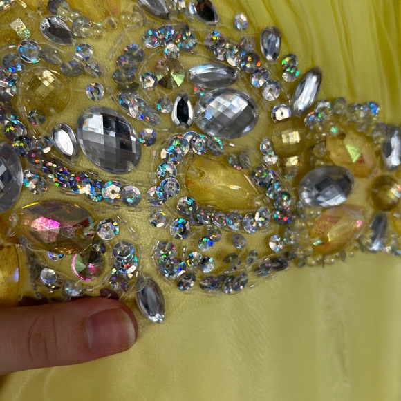 Yellow Strapless Prom Dress - Picture 2 of 8